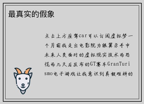 最真实的假象